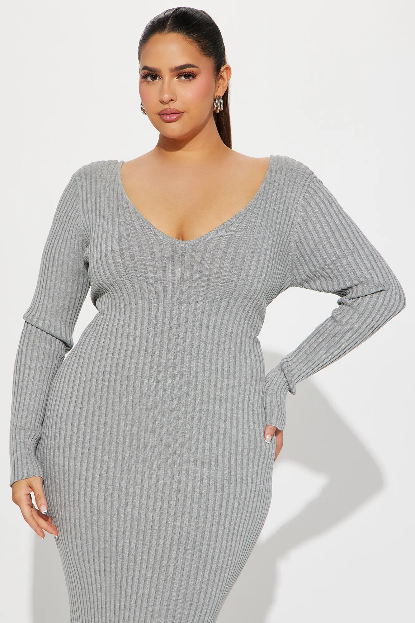 Aries Sweater Maxi Dress - Heather Grey