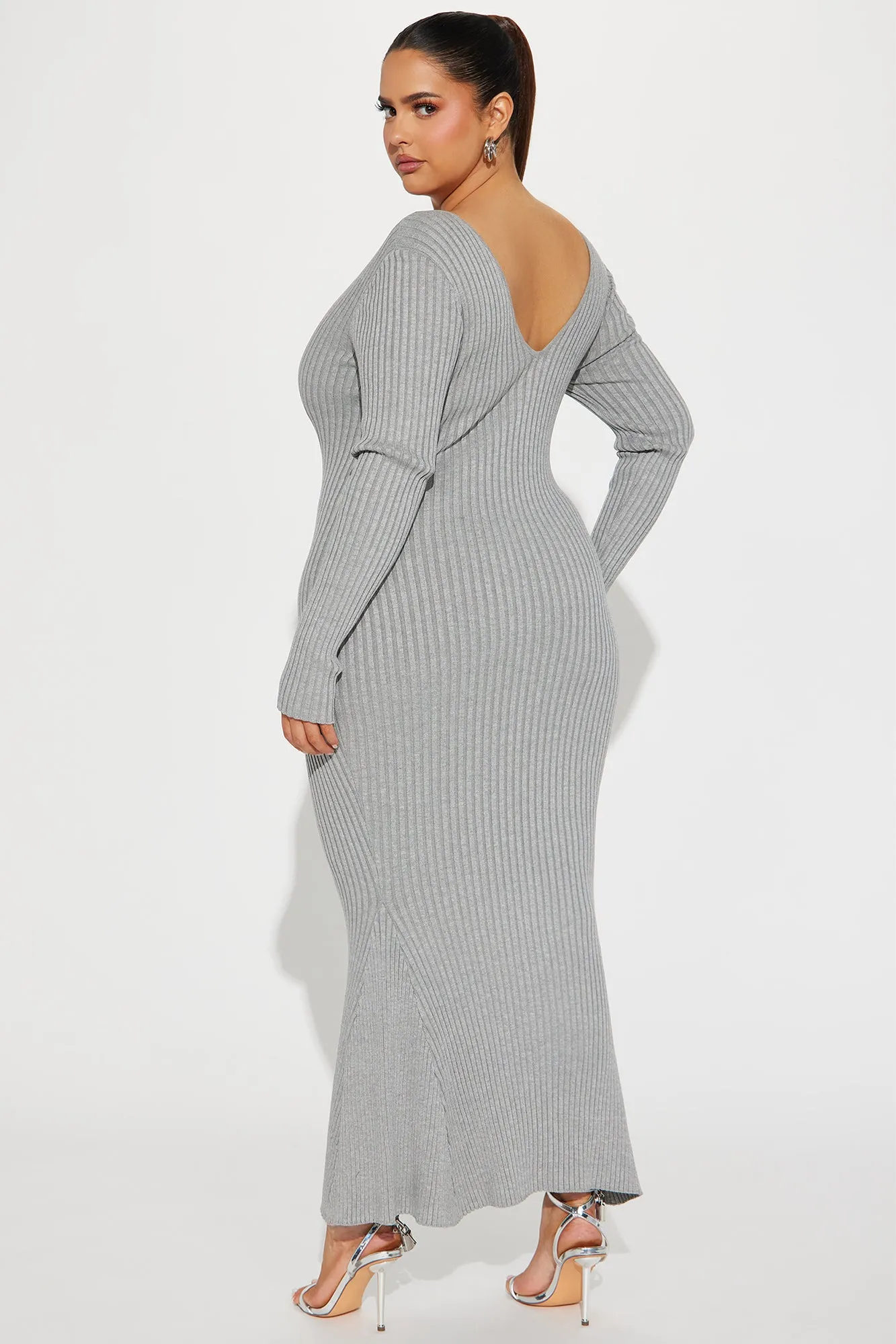 Aries Sweater Maxi Dress - Heather Grey