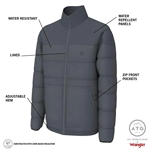 ATG by Wrangler Men's Classic Puffer Jacket, Turbulence, 2X Tall