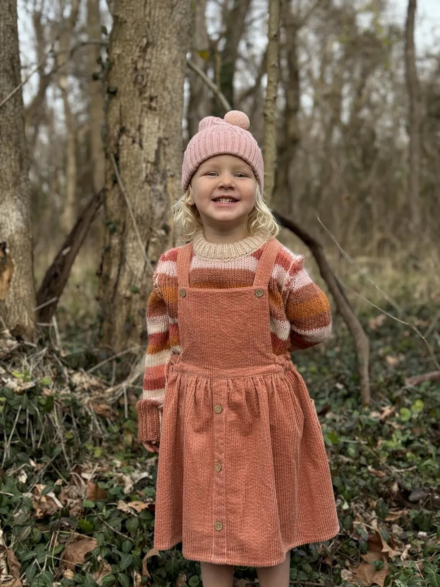 Autumn Pinafore- Dusty Peach