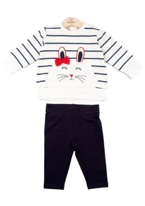 Babybol Baby Girl Bunny Legging Set, Cream Multi