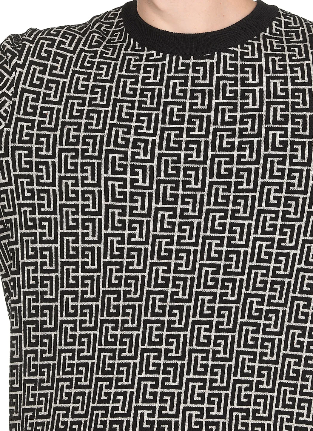 Balmain Monogram Patterned Crewneck Jumper