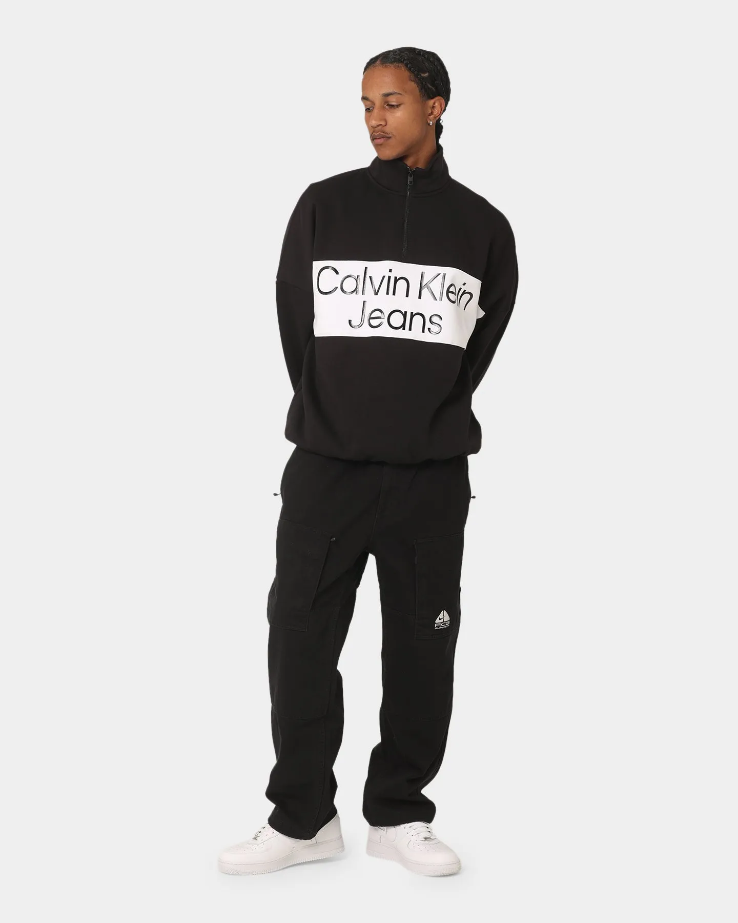 Calvin Klein Bold Logo Colourblock Zip Jacket Ck Black