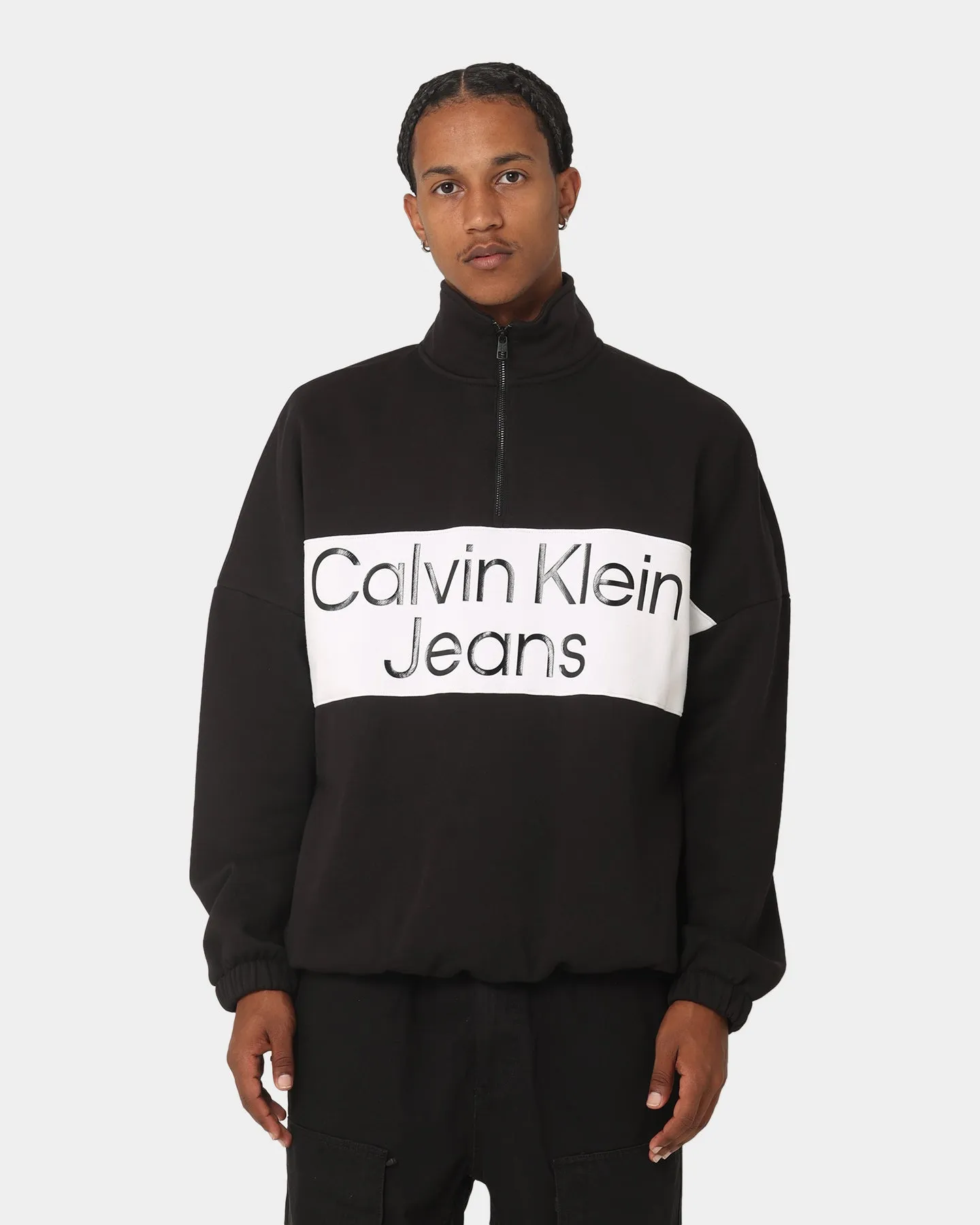 Calvin Klein Bold Logo Colourblock Zip Jacket Ck Black