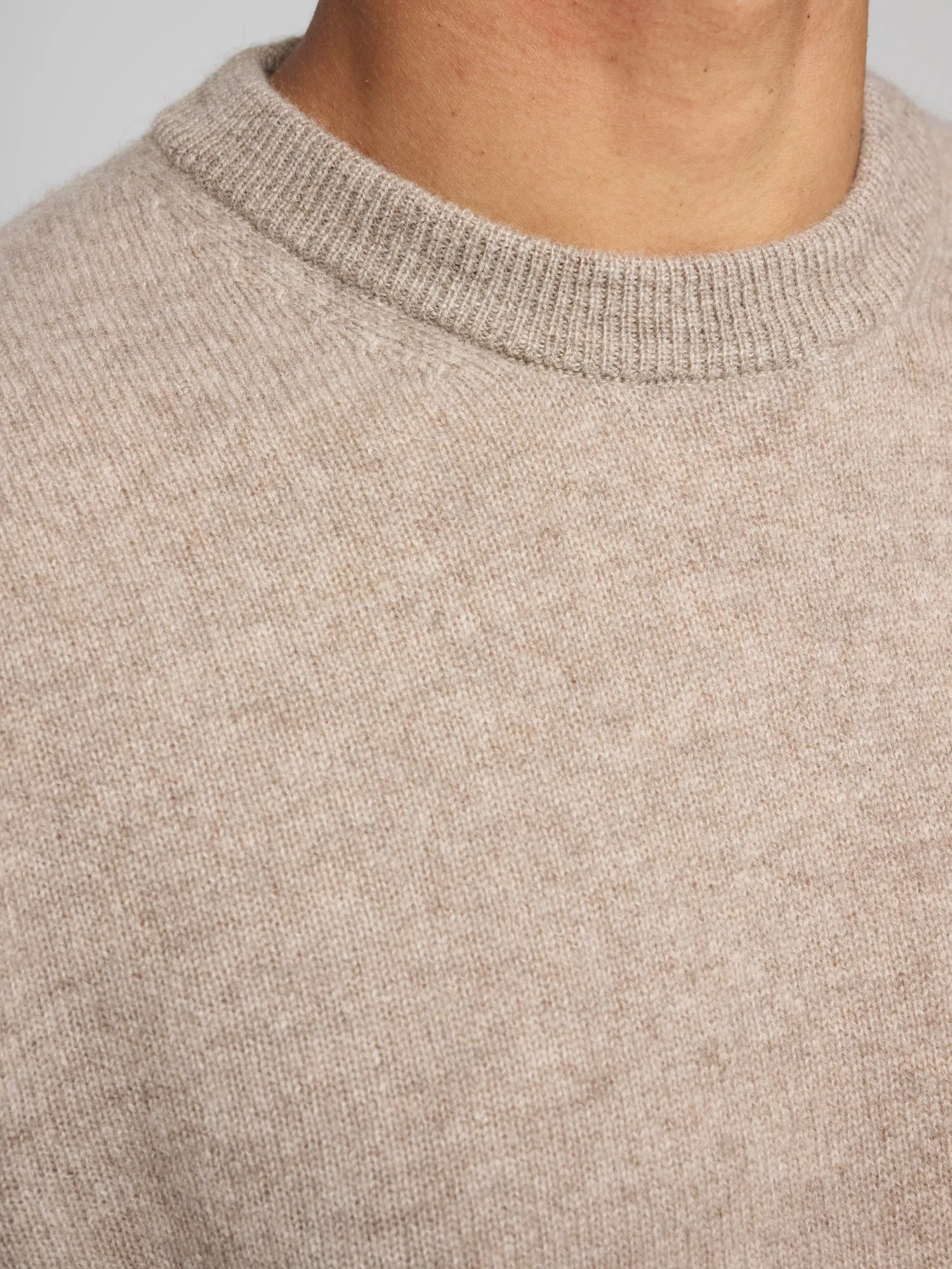 Cashmere Crewneck Jumper, Natural Brown