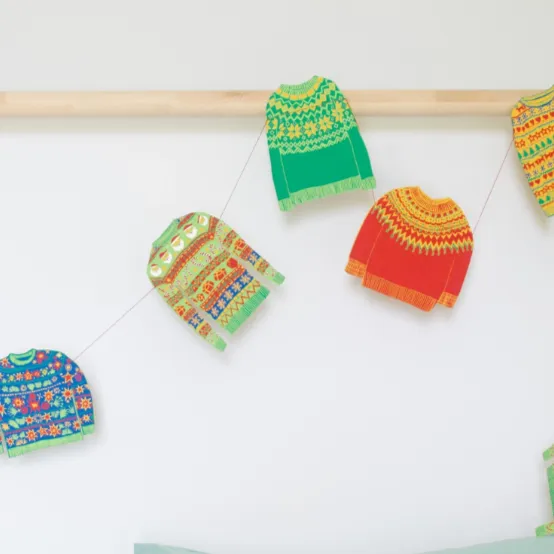 Christmas Jumpers Screen Printed Paper Garland