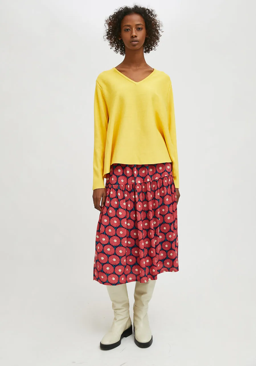 Compania Fantastica Flared Cut Knitted Jumper Yellow