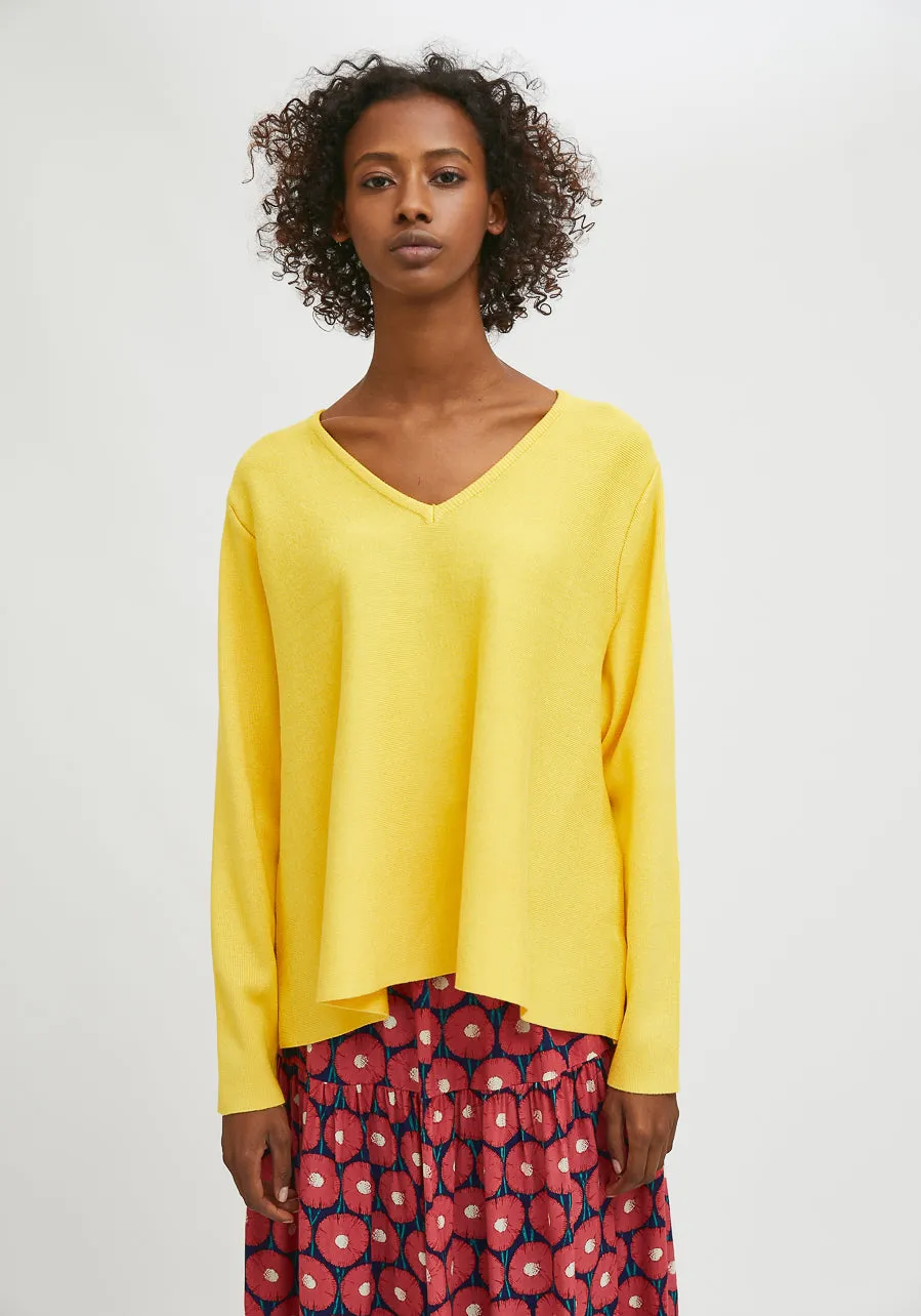 Compania Fantastica Flared Cut Knitted Jumper Yellow