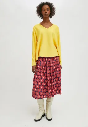 Compania Fantastica Flared Cut Knitted Jumper Yellow
