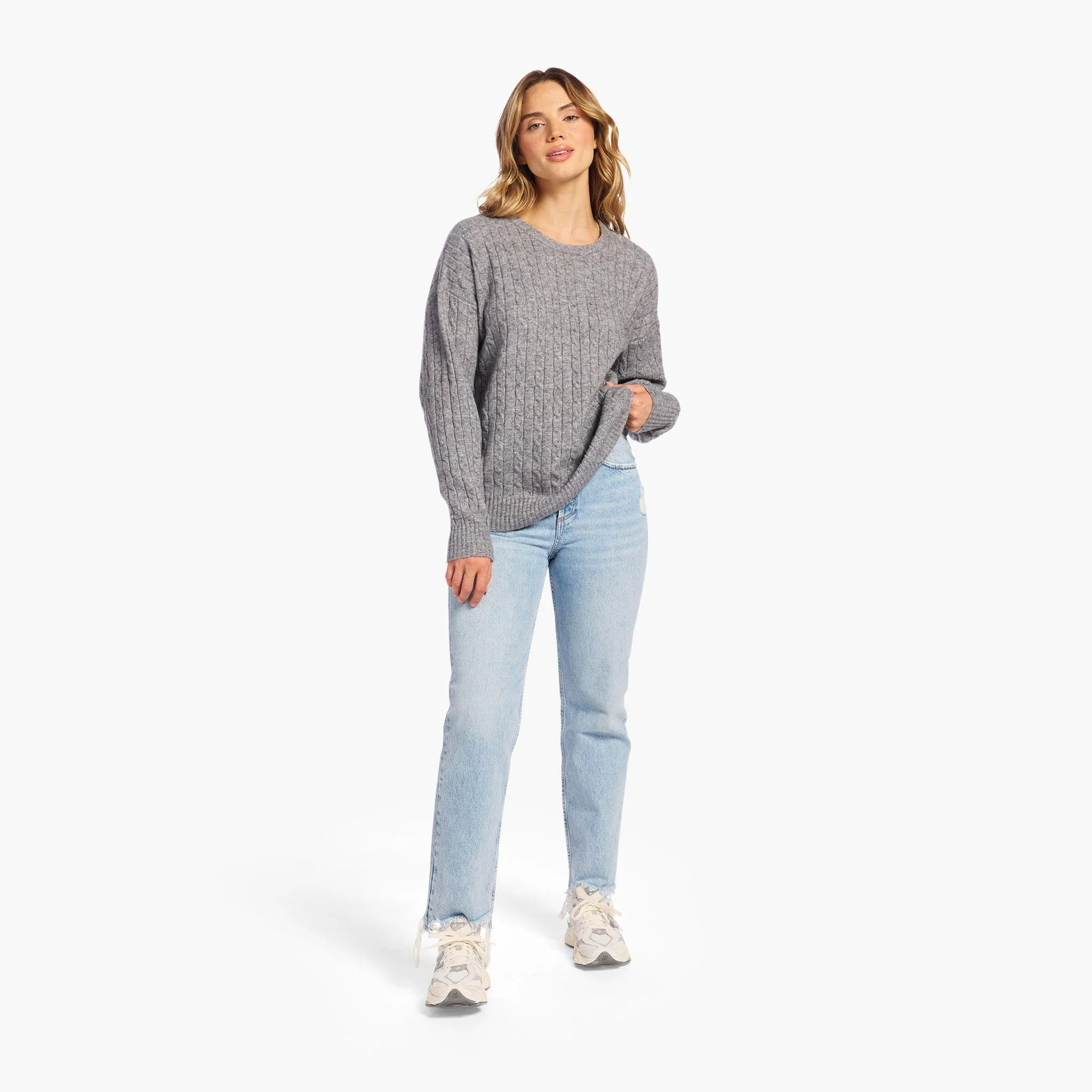 Cozy Knit Cable Crewneck Sweater