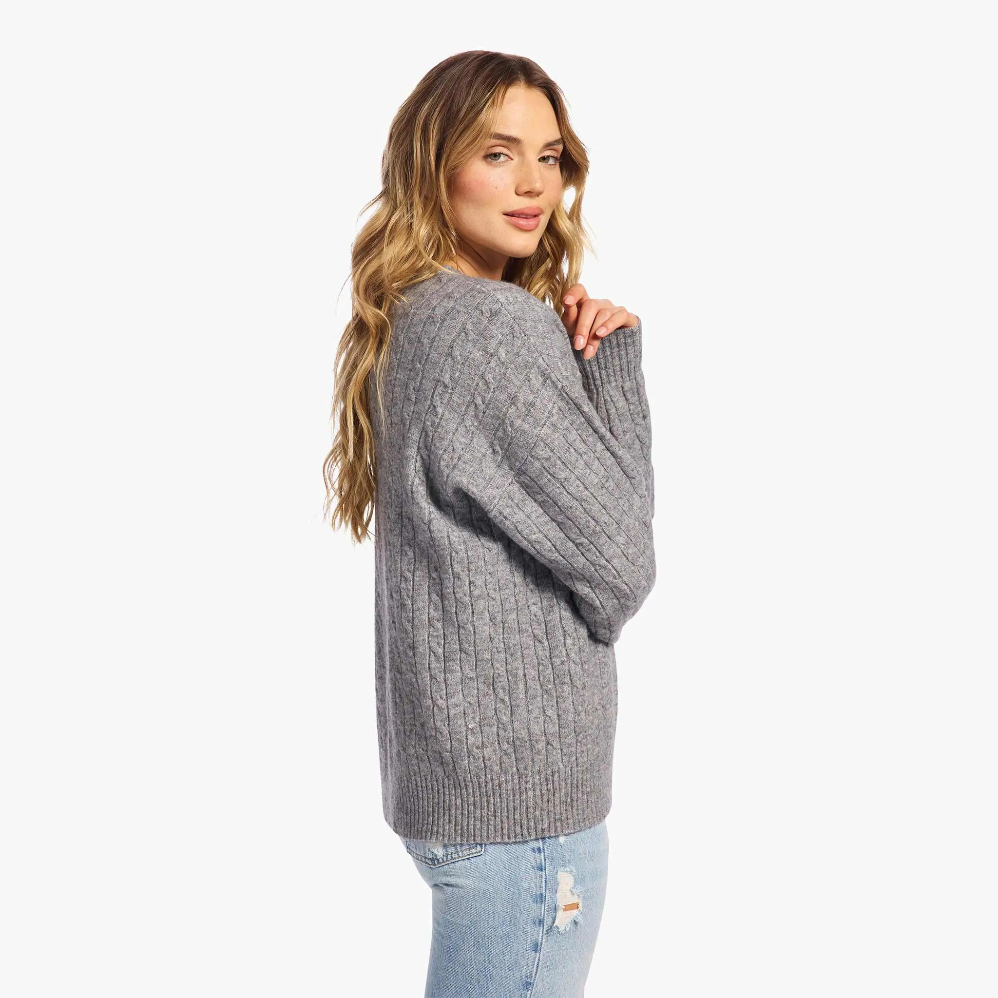 Cozy Knit Cable Crewneck Sweater