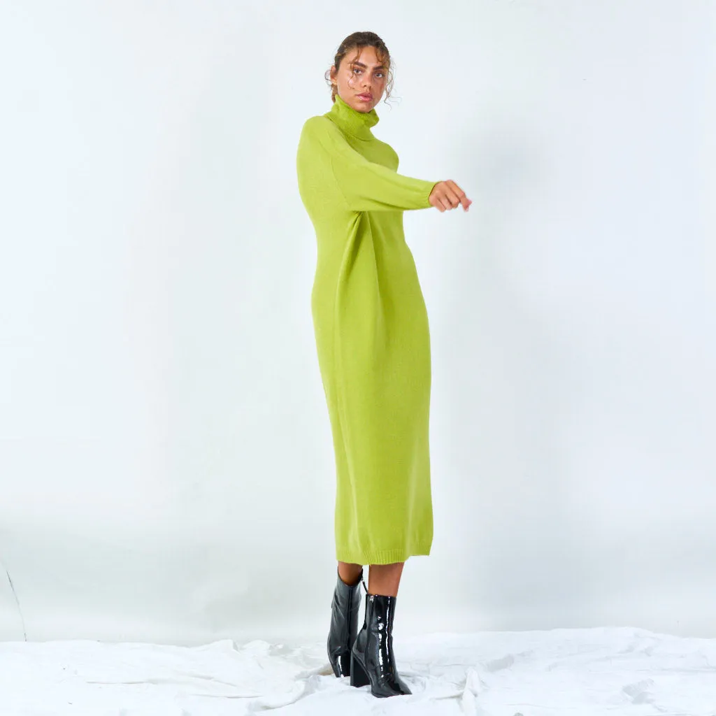 Cozy turtleneck long sweater dress wholesale