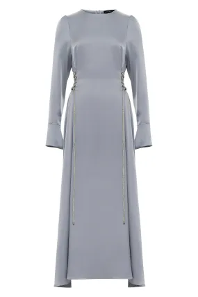 Crystal Lace-Up Maxi - Dusty Blue