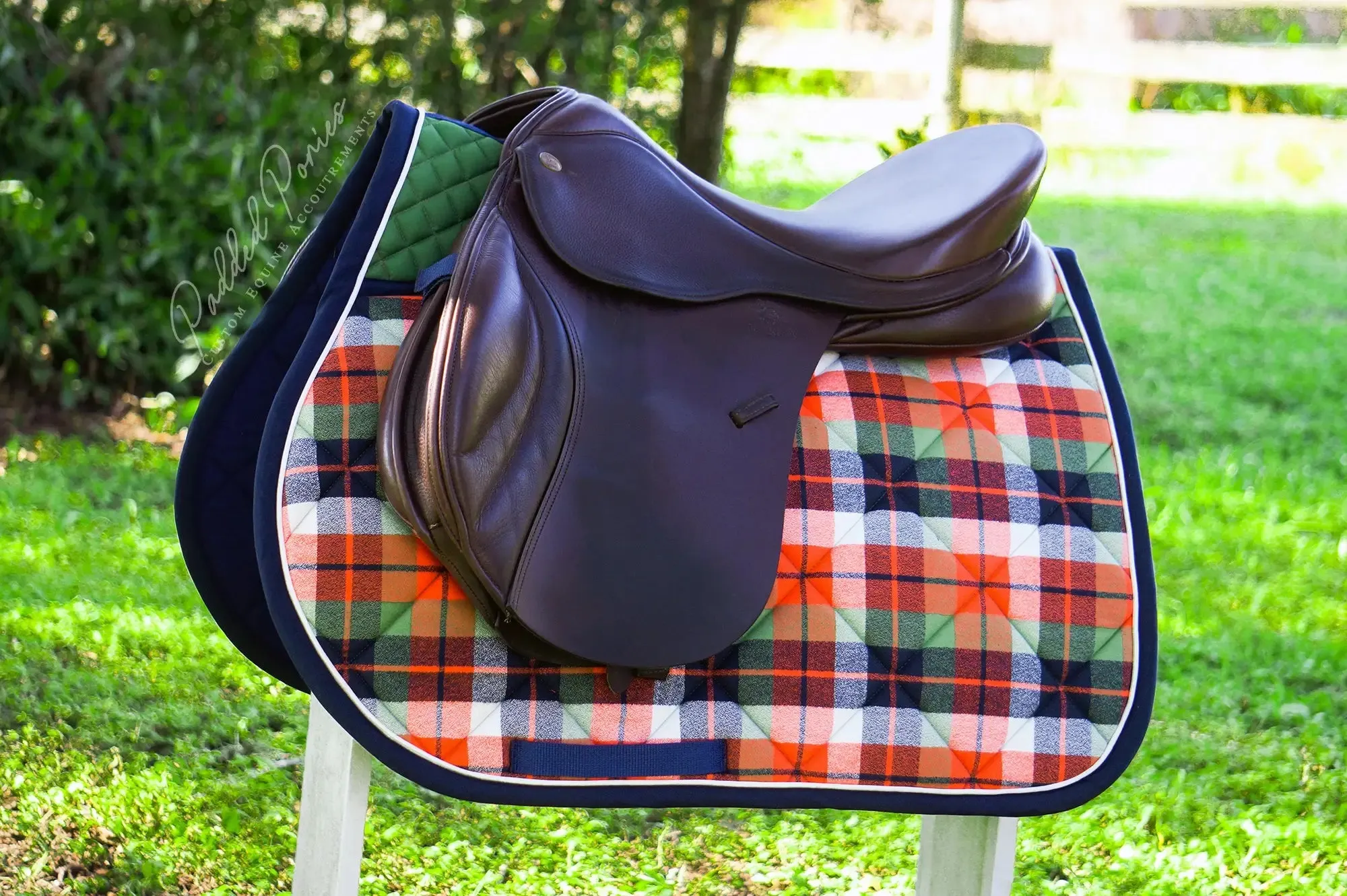 Custom Plaid Flannel Saddle Pad