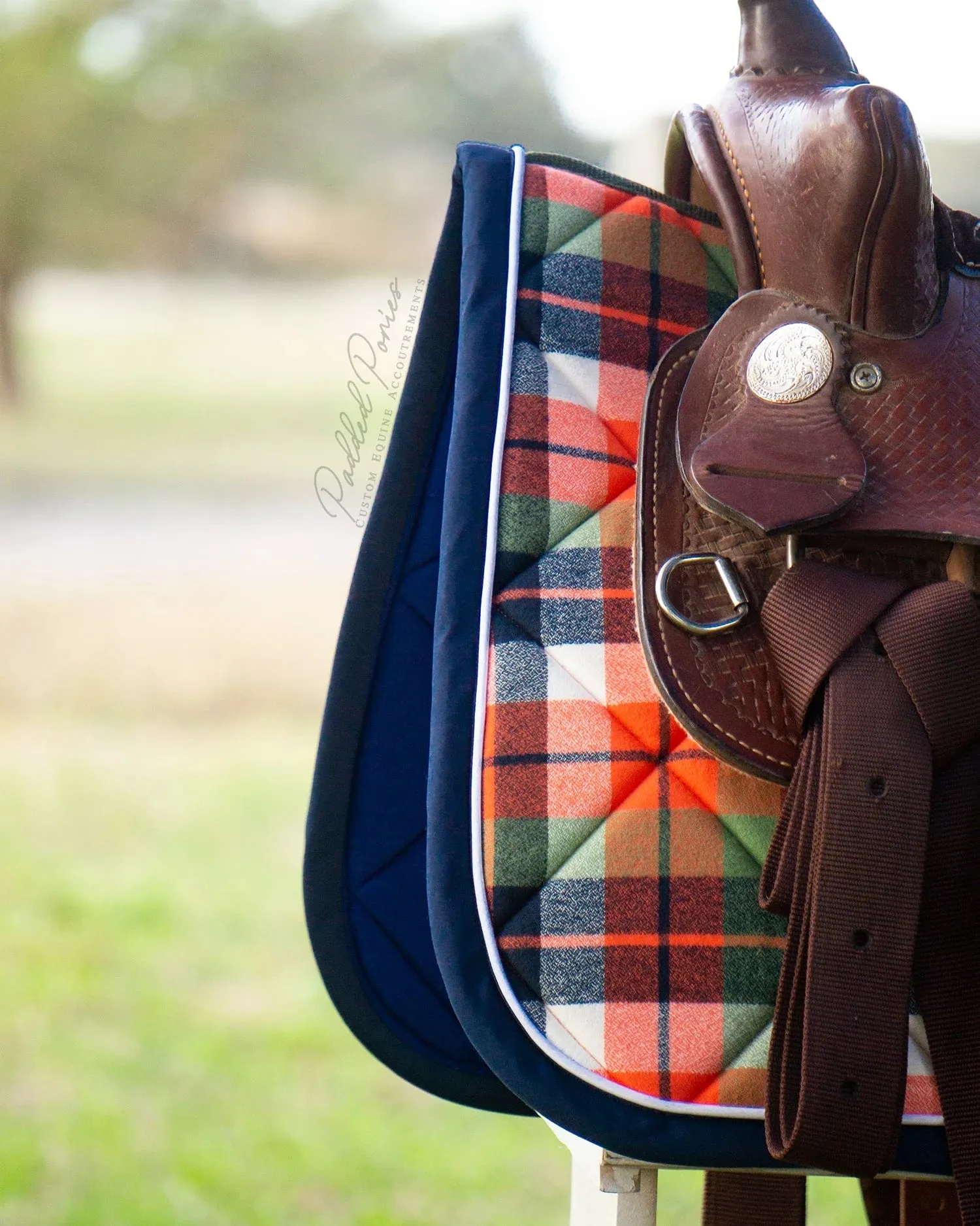 Custom Plaid Flannel Saddle Pad