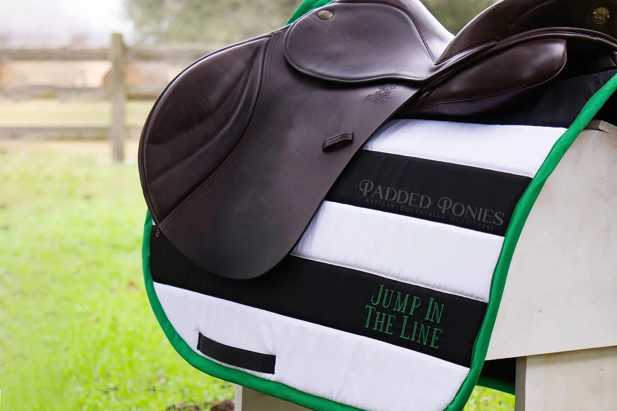 Custom Solid Color Stripes Saddle Pad