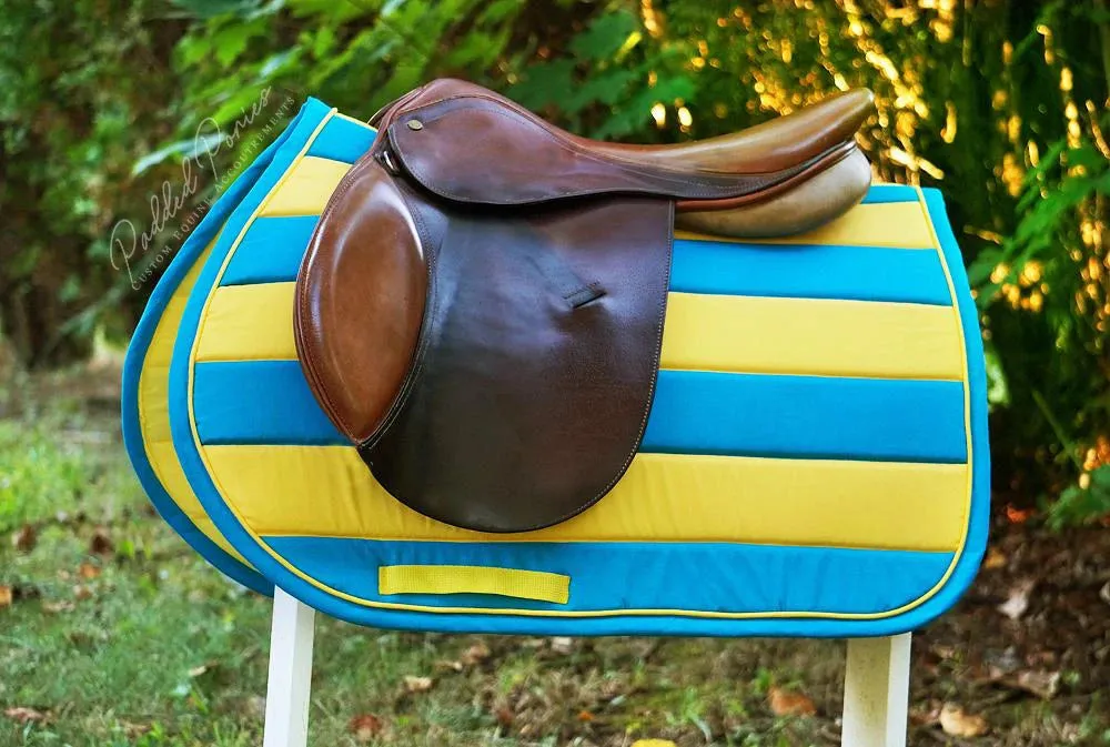 Custom Solid Color Stripes Saddle Pad