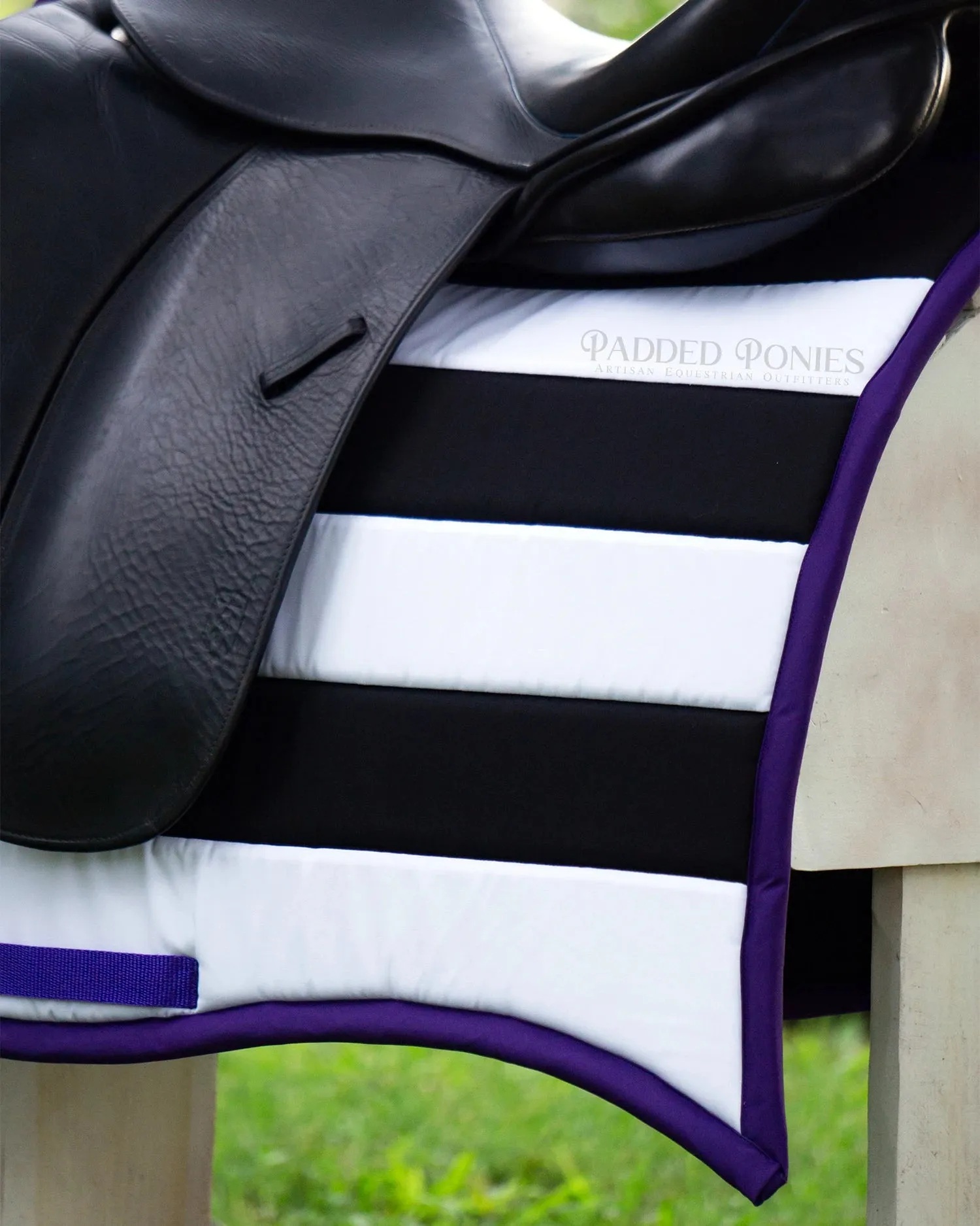 Custom Solid Color Stripes Saddle Pad