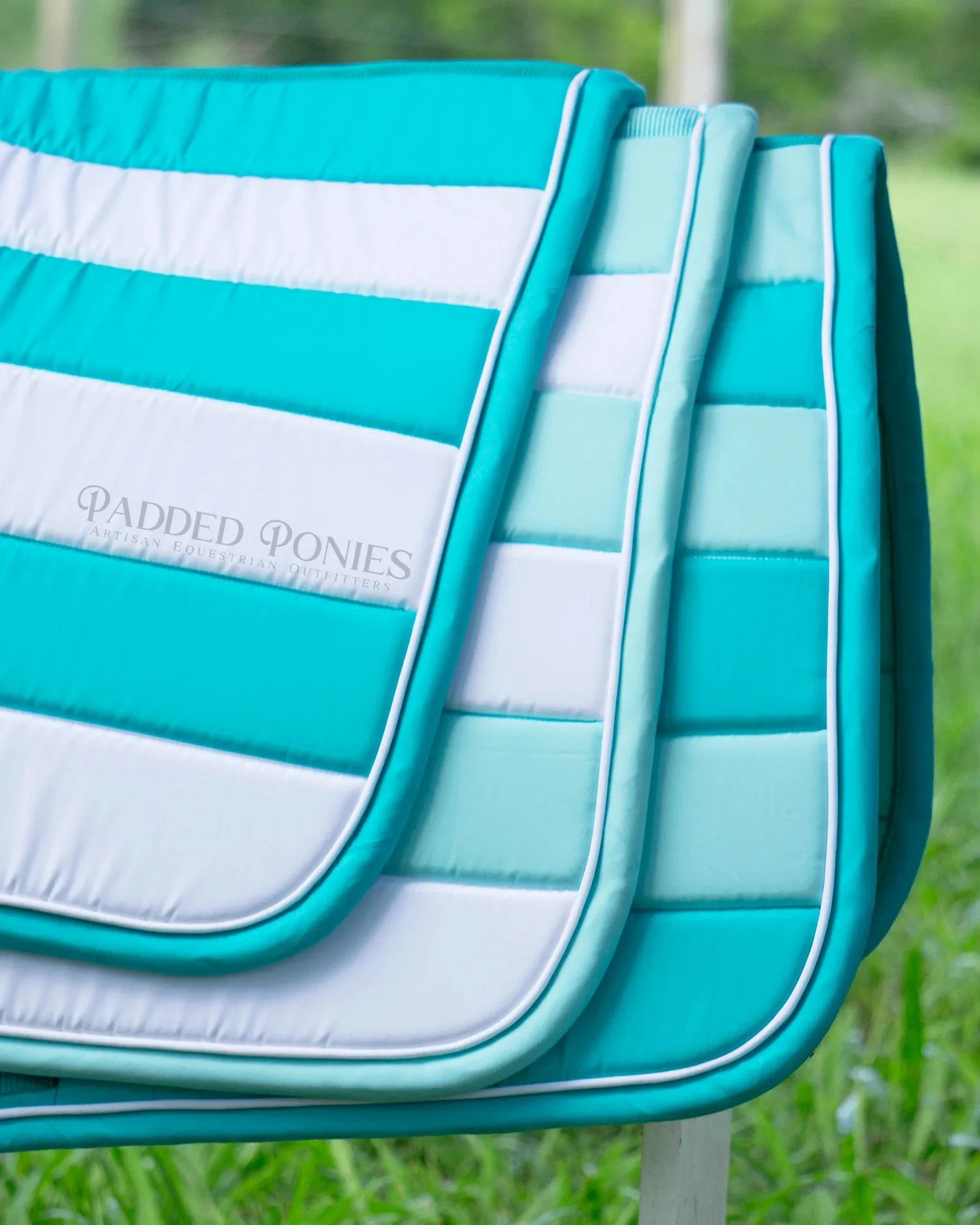 Custom Solid Color Stripes Saddle Pad