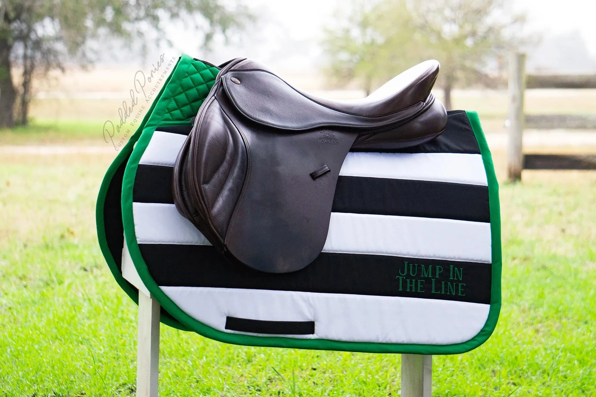 Custom Solid Color Stripes Saddle Pad