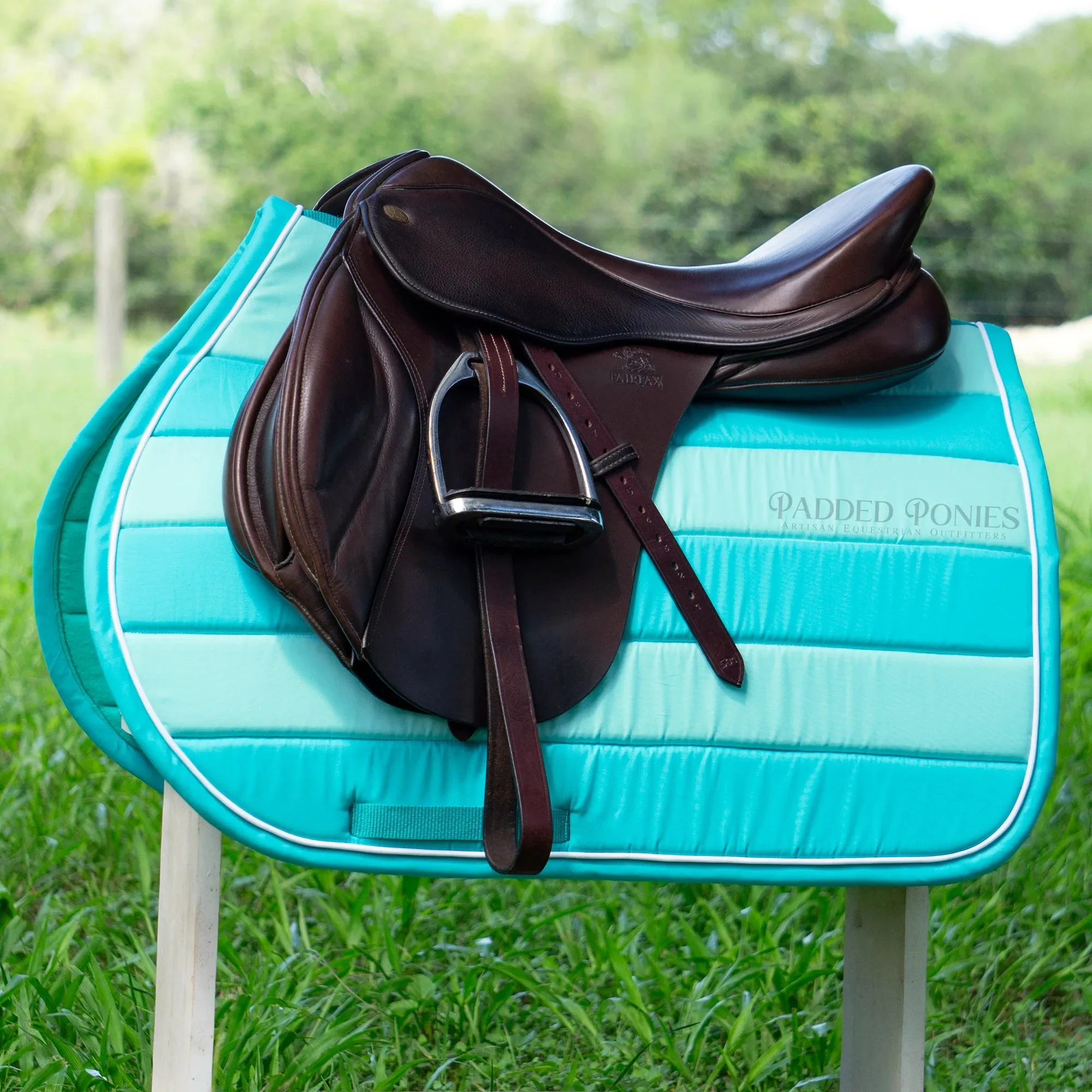 Custom Solid Color Stripes Saddle Pad