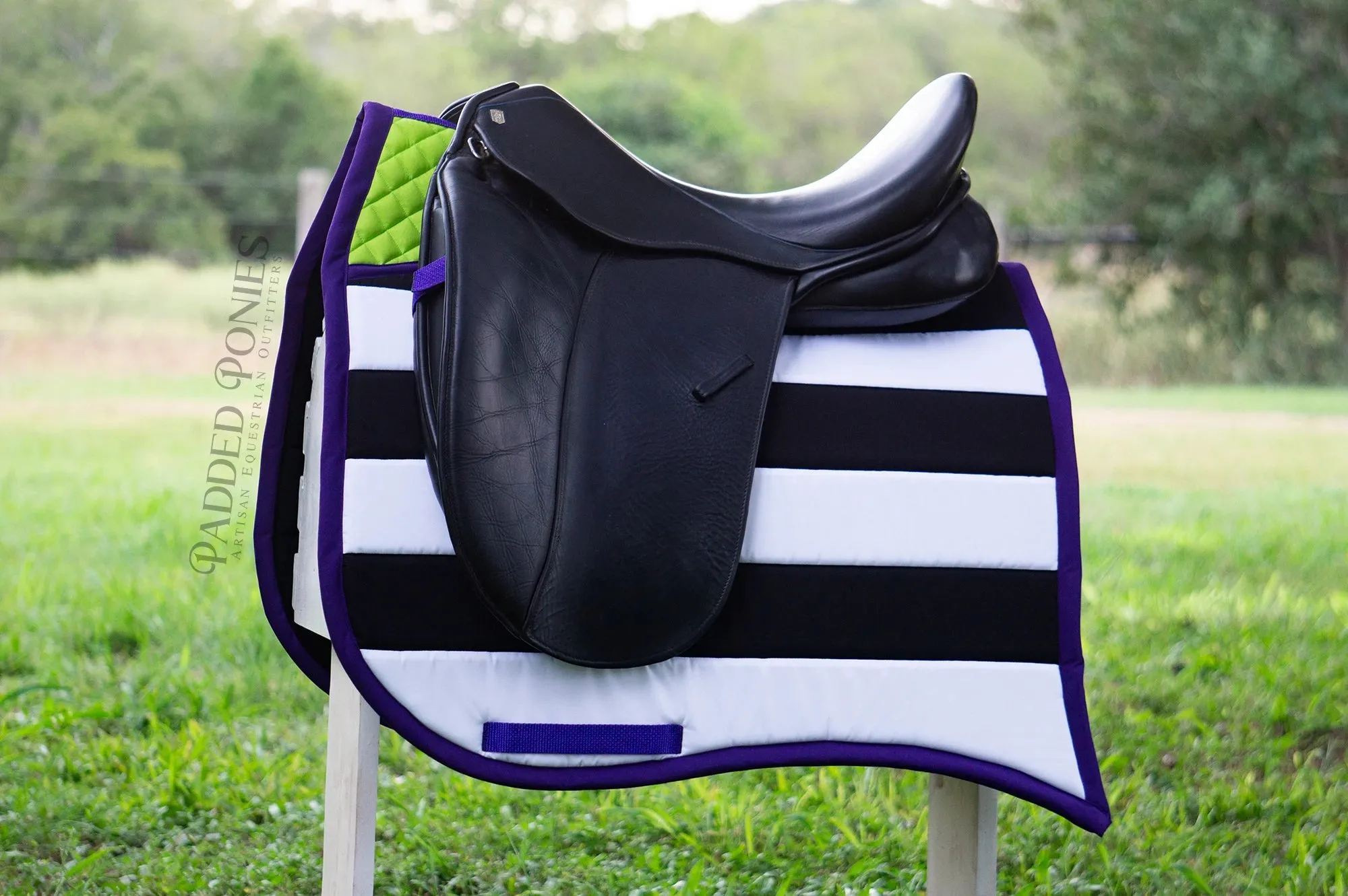 Custom Solid Color Stripes Saddle Pad
