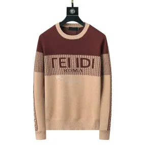 Designer Jacquard Plaid Men's Sweater Loose Relaxed Pullover Knitted Trendy Women's Shirt Long Sleeve Warm Letter Printing Autumn/Winter Versatile M-XXXL