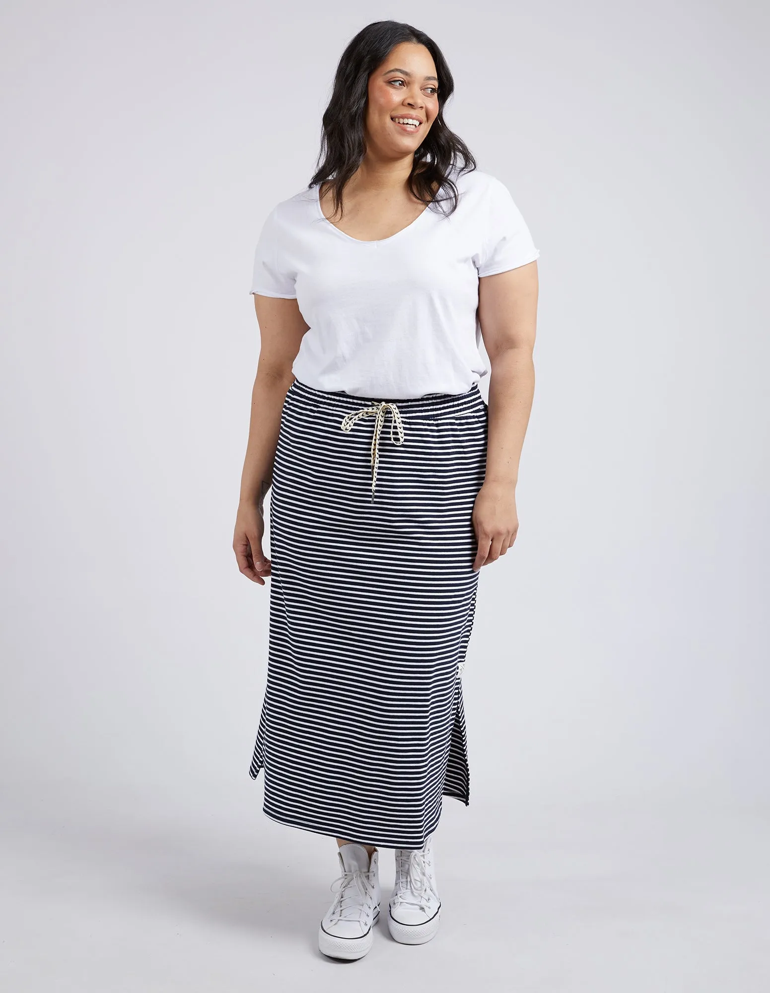 Elm Travel Skirt Navy/White Stripe
