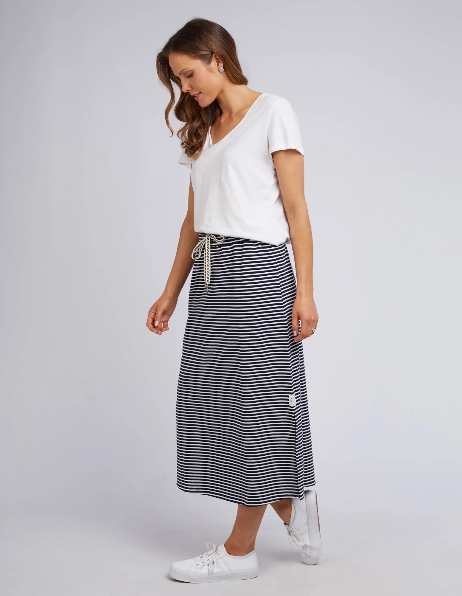 Elm Travel Skirt Navy/White Stripe