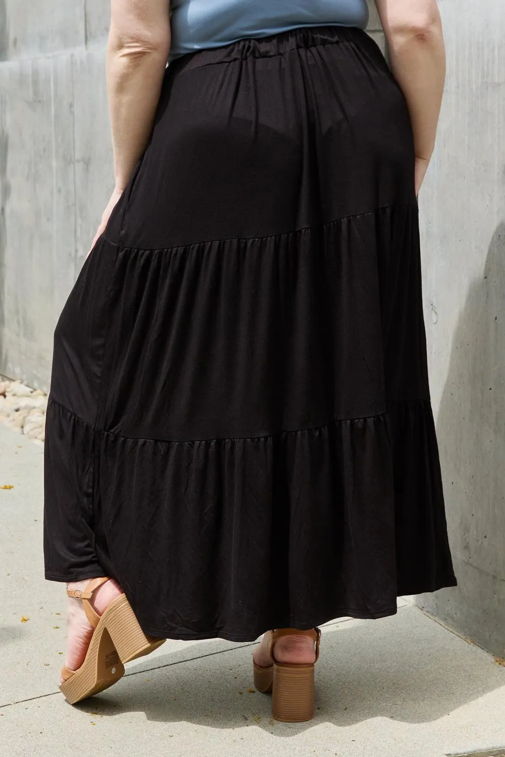Full Size Solid Maxi Skirt