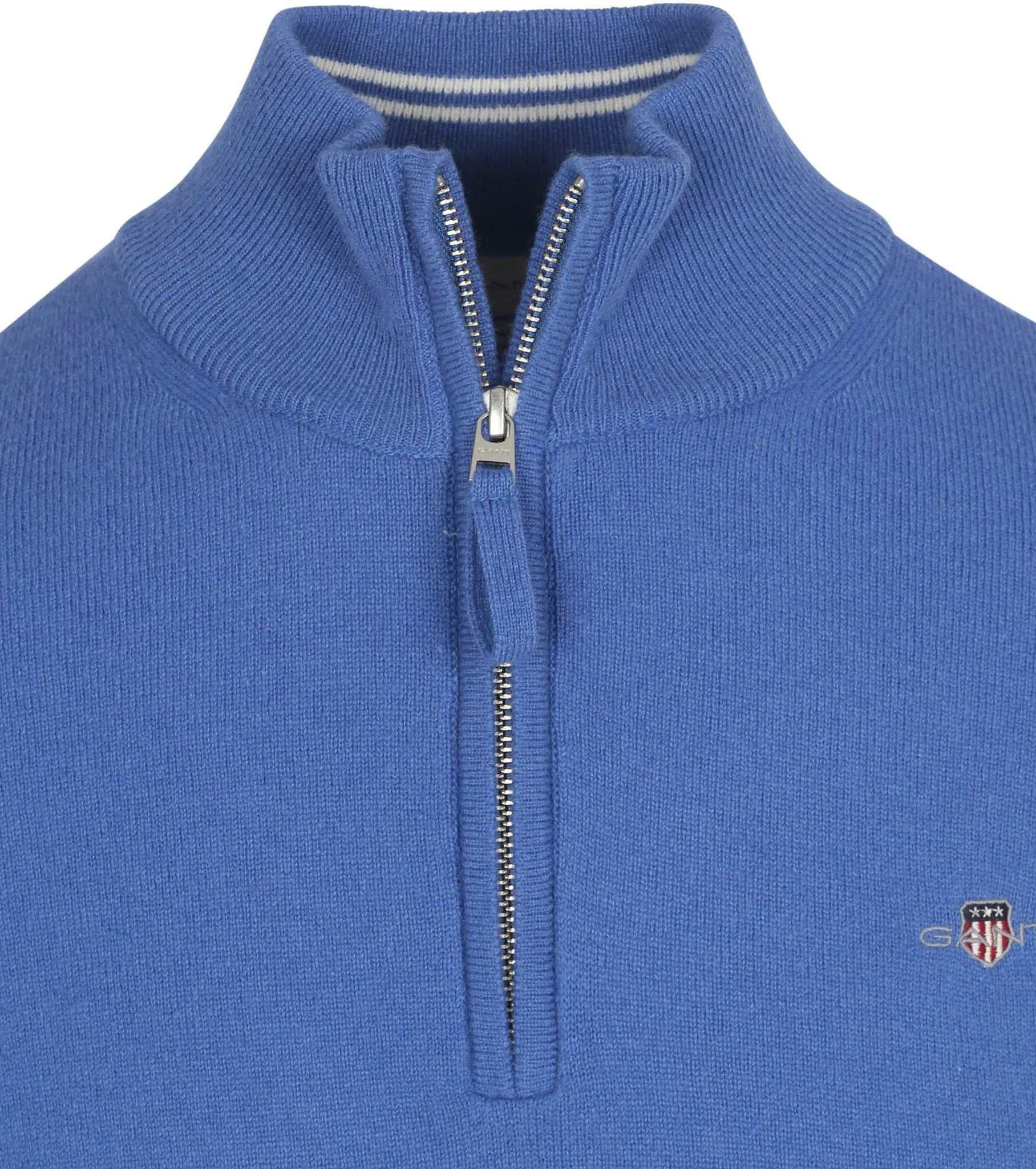 GANT - Superfine Lambswool Half Zip, Rich Blue