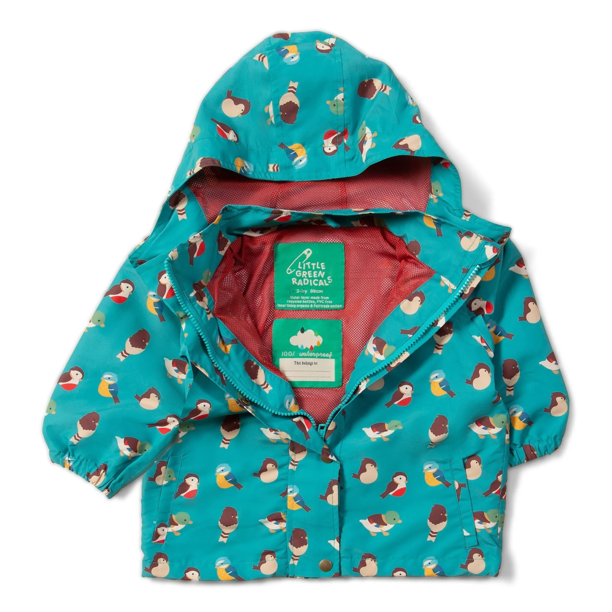 Garden Birds Recycled Waterproof Windbreaker Jacket