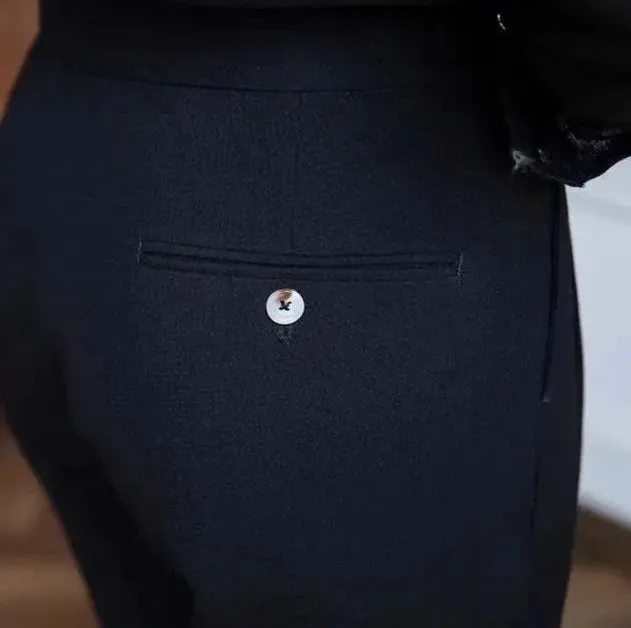High-waist belt design trousers