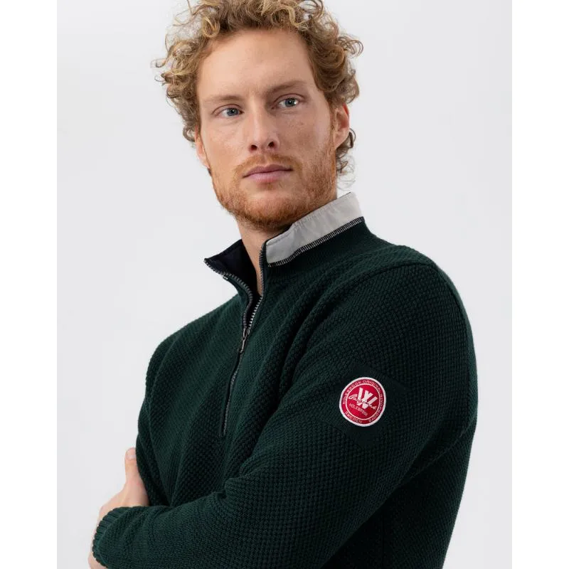 Holebrook Classic Windproof Mens 1/4 Zip Jumper - Black Melange
