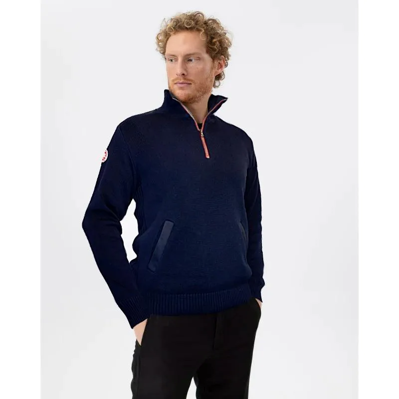 Holebrook Peter Windproof 1/4 Zip Cotton Mens Jumper - Navy