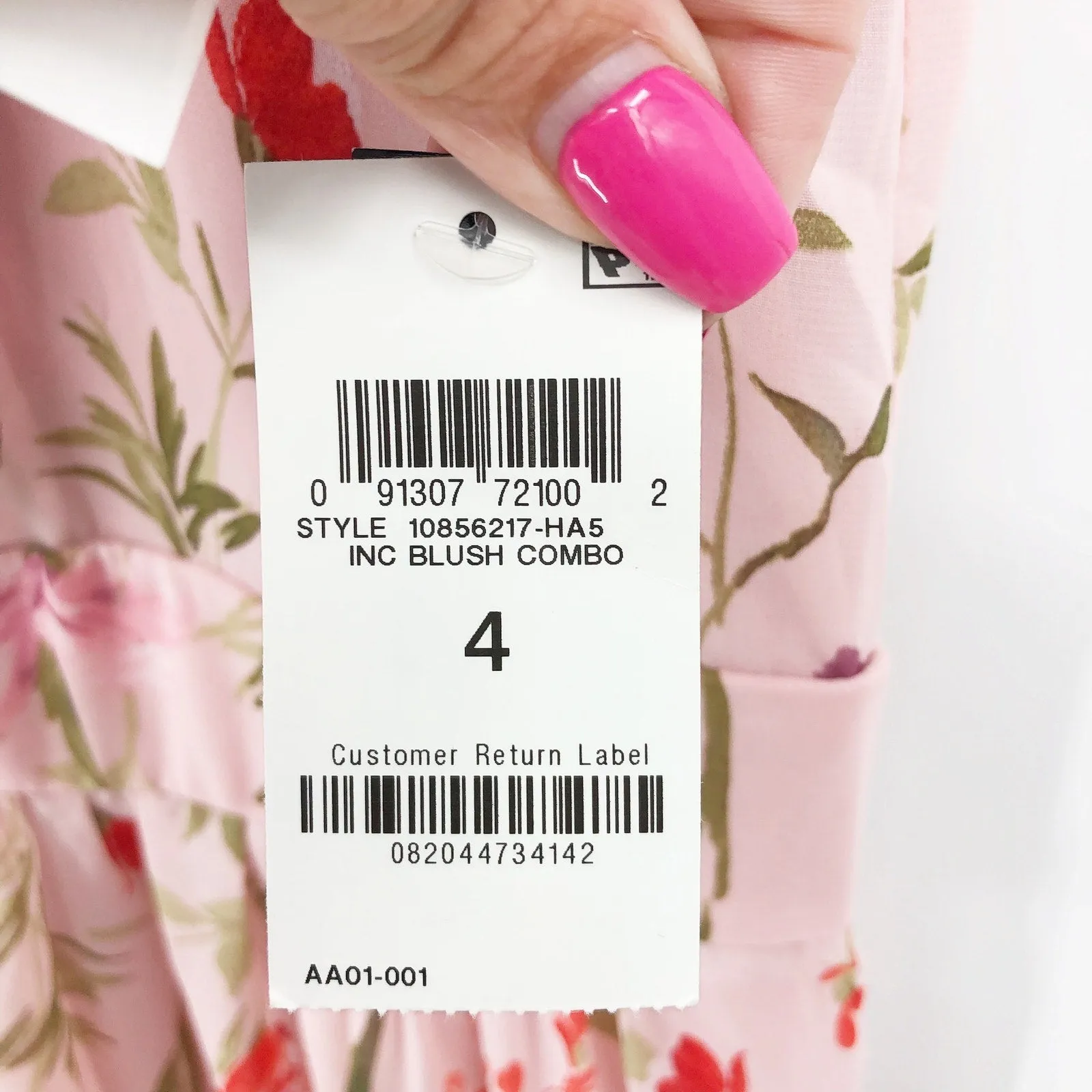 I.N.C. INTERNATIONAL CONCEPTS Halter-Neck Maxi Dress 4 Blush Combo Floral NWT