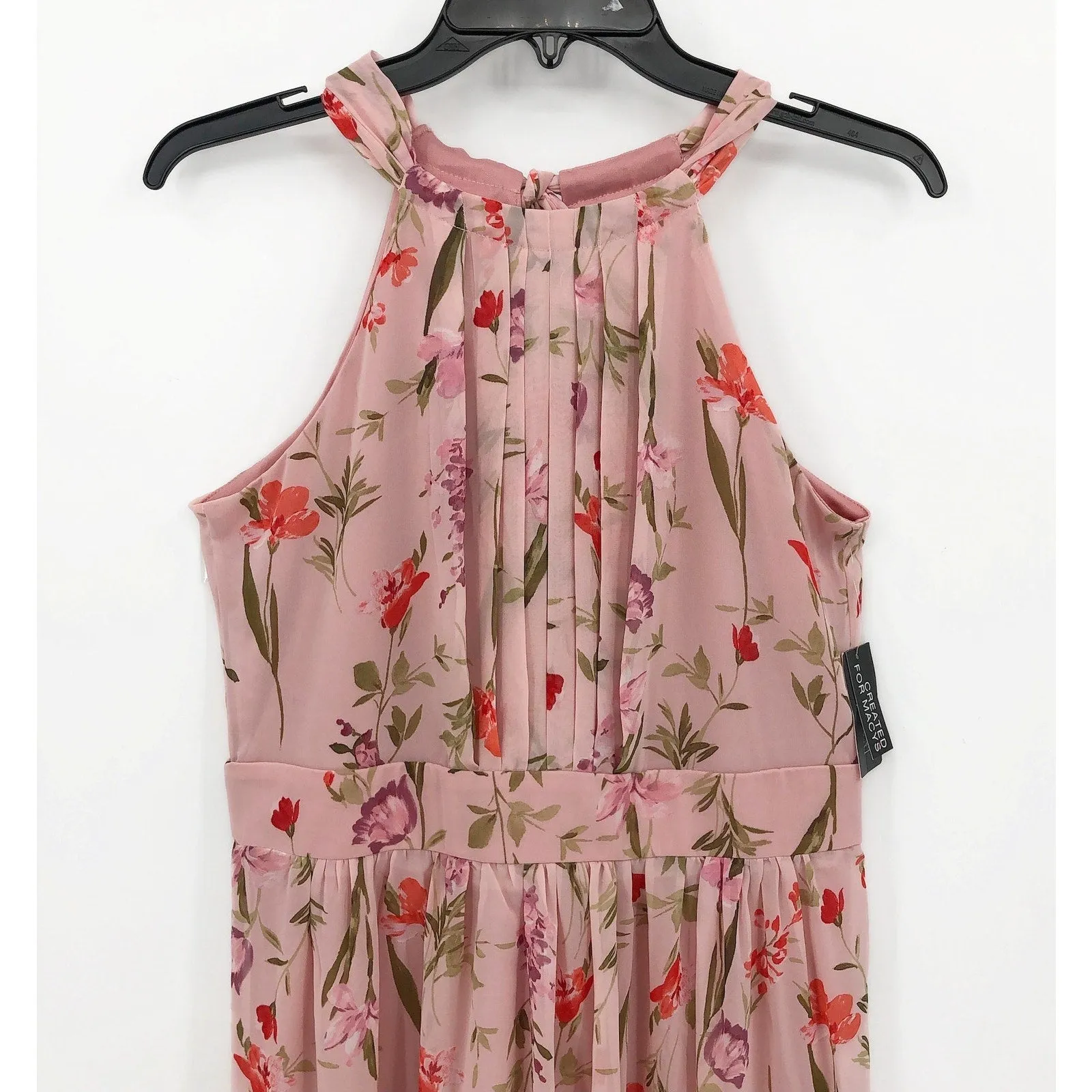 I.N.C. INTERNATIONAL CONCEPTS Halter-Neck Maxi Dress 4 Blush Combo Floral NWT