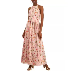 I.N.C. INTERNATIONAL CONCEPTS Halter-Neck Maxi Dress 4 Blush Combo Floral NWT