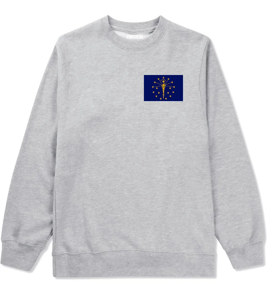 Indiana State Flag IN Chest Mens Crewneck Sweatshirt