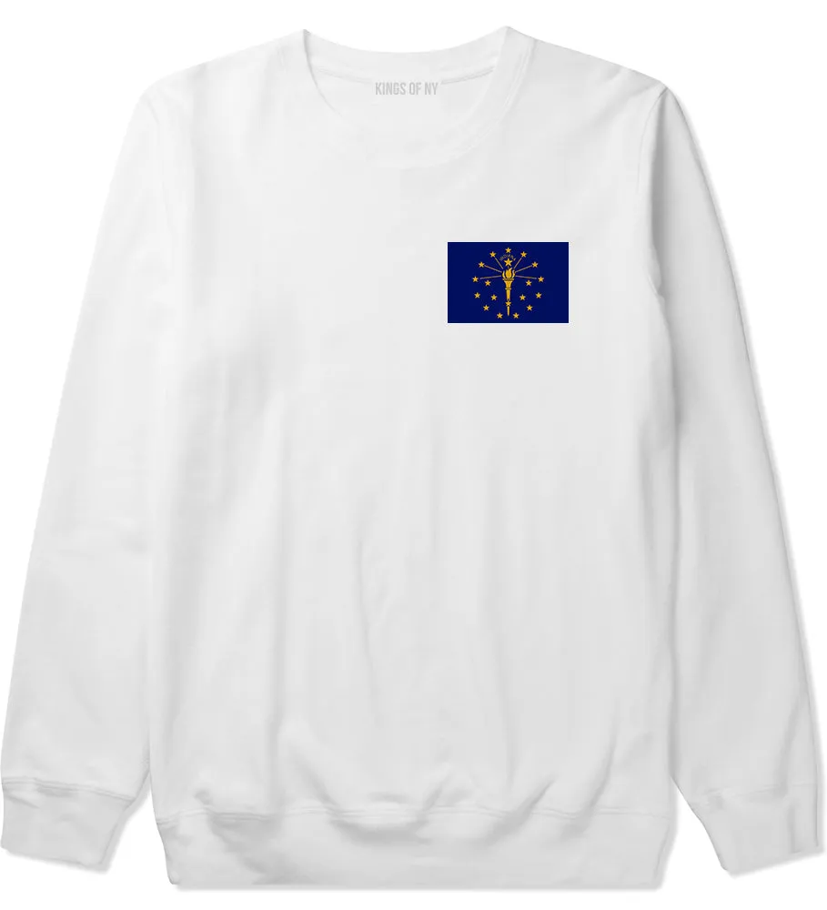 Indiana State Flag IN Chest Mens Crewneck Sweatshirt