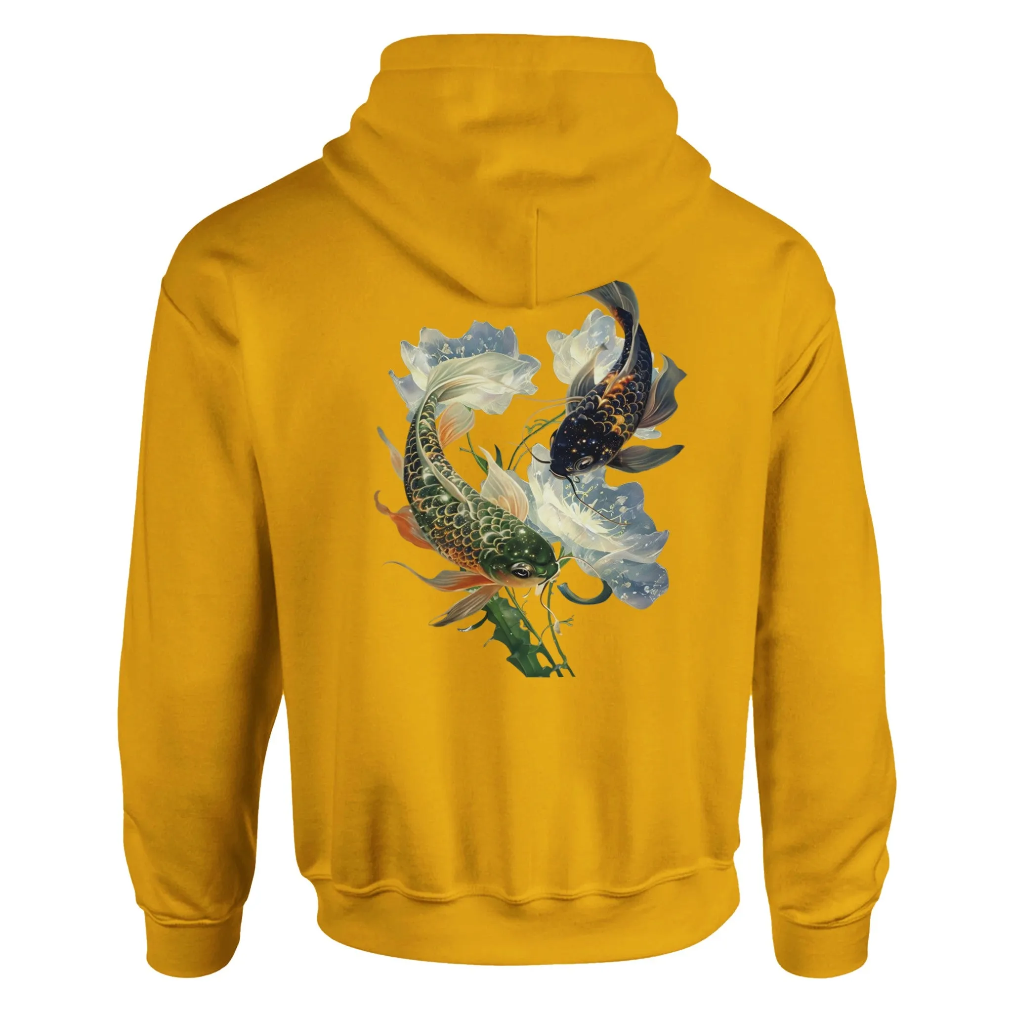 Japanese Koi Fish Couples Hoodie Asian Art Nouveau Floral Pond Nautical Animal Sweater Unisex Top Urban Spring Shirt Japan Tokyo Hooded Sweatshirt