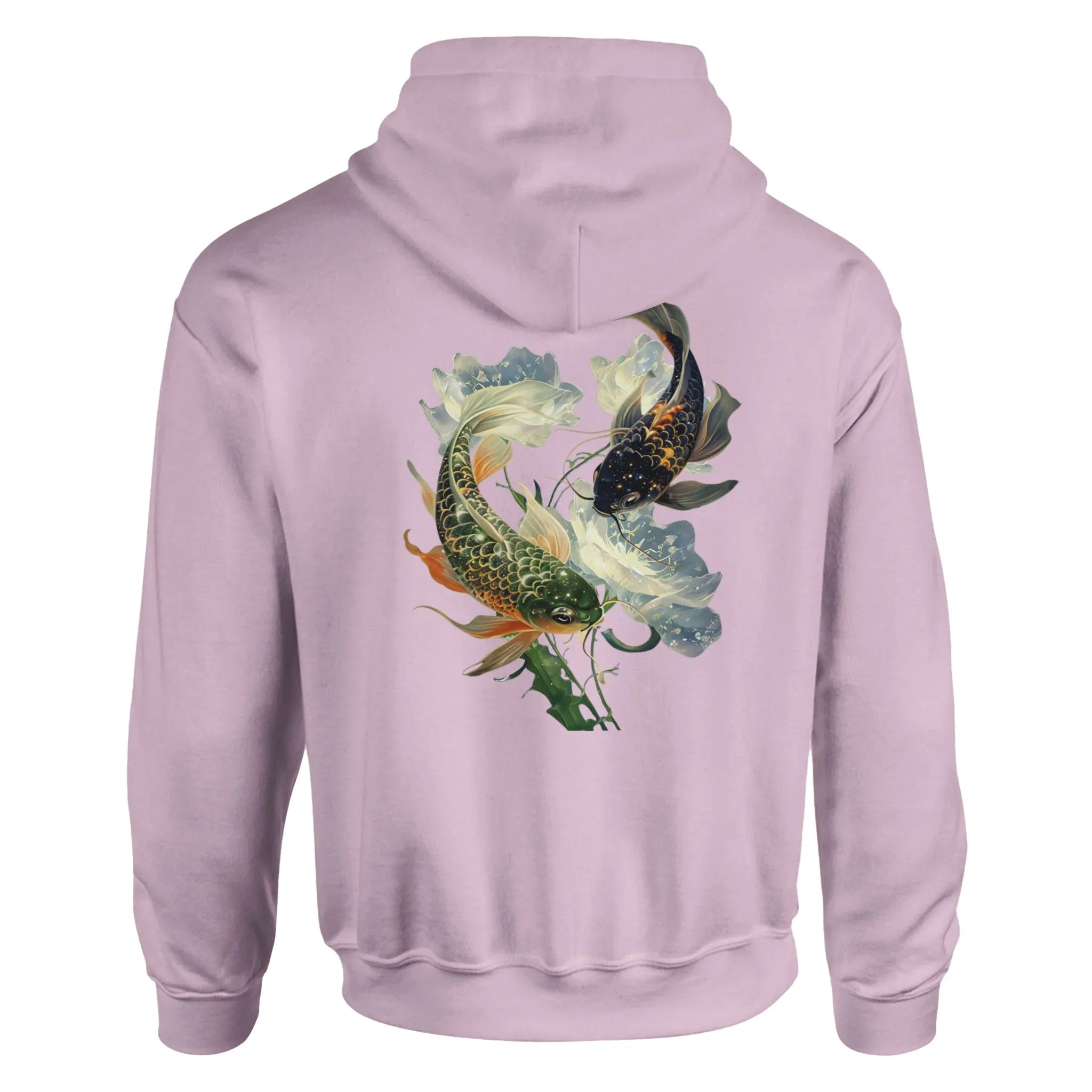 Japanese Koi Fish Couples Hoodie Asian Art Nouveau Floral Pond Nautical Animal Sweater Unisex Top Urban Spring Shirt Japan Tokyo Hooded Sweatshirt