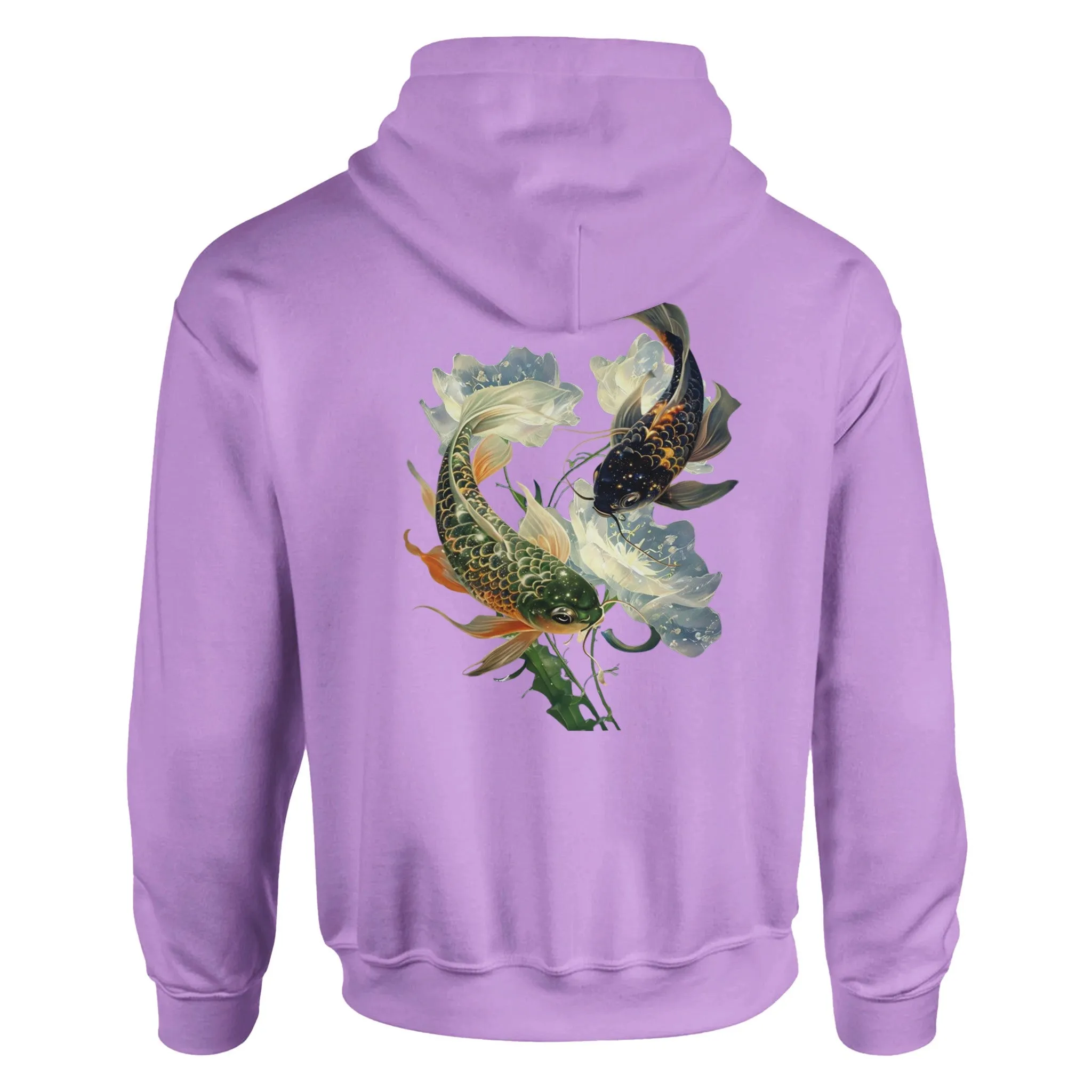 Japanese Koi Fish Couples Hoodie Asian Art Nouveau Floral Pond Nautical Animal Sweater Unisex Top Urban Spring Shirt Japan Tokyo Hooded Sweatshirt