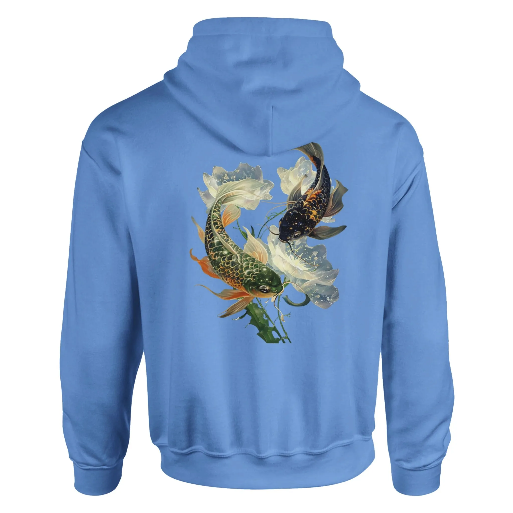 Japanese Koi Fish Couples Hoodie Asian Art Nouveau Floral Pond Nautical Animal Sweater Unisex Top Urban Spring Shirt Japan Tokyo Hooded Sweatshirt