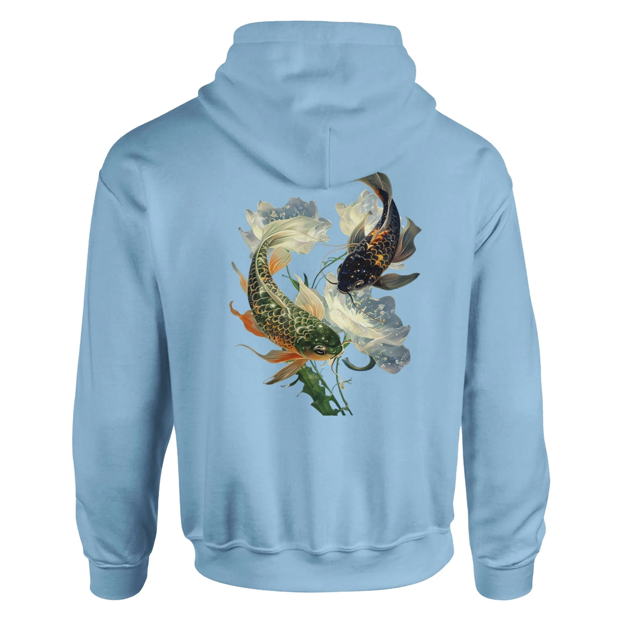 Japanese Koi Fish Couples Hoodie Asian Art Nouveau Floral Pond Nautical Animal Sweater Unisex Top Urban Spring Shirt Japan Tokyo Hooded Sweatshirt