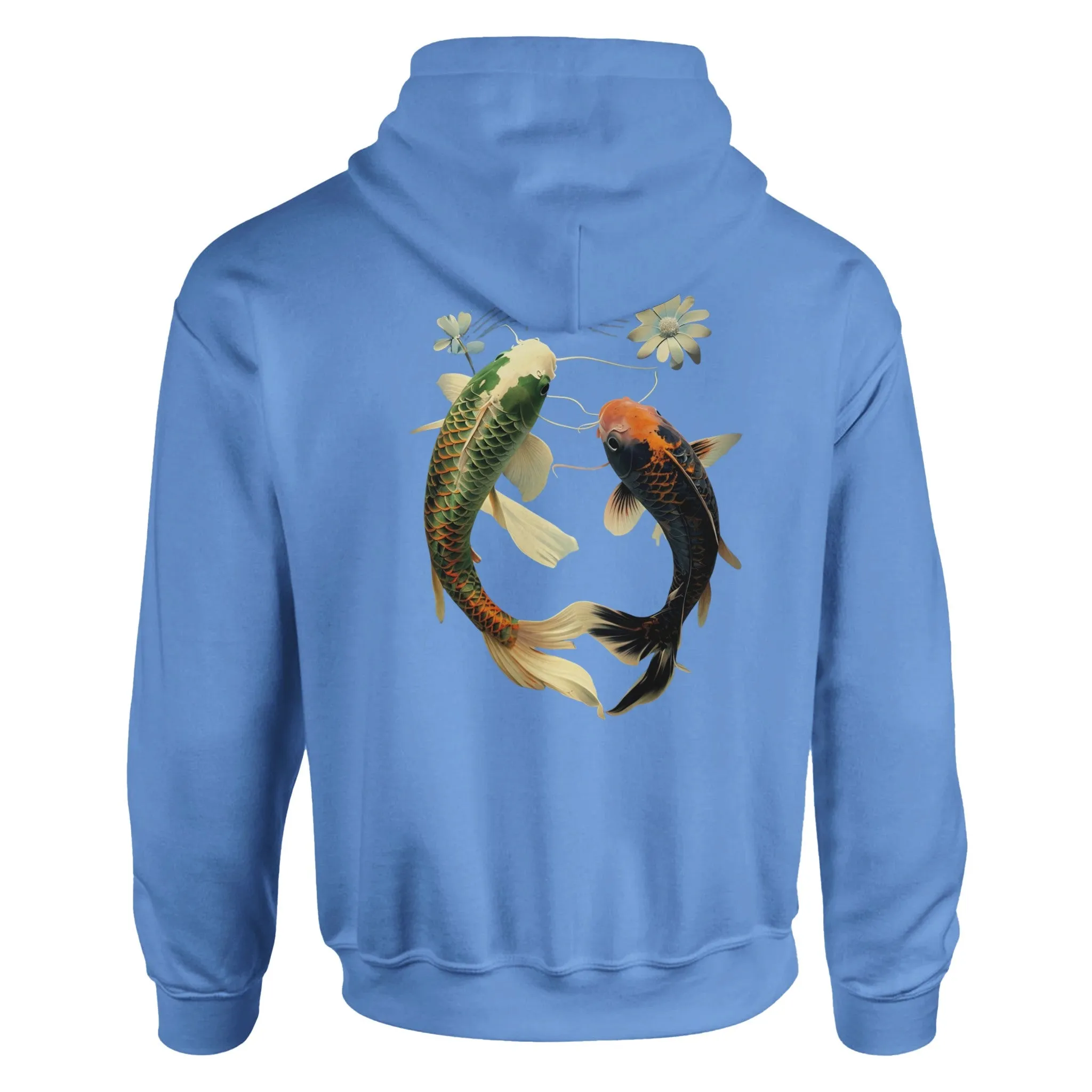 Japanese Koi Fish Couples Hoodie Asian Art Nouveau Floral Pond Nautical Sweater Unisex Top Urban Spring Shirt Japan Tokyo Hooded Sweatshirt