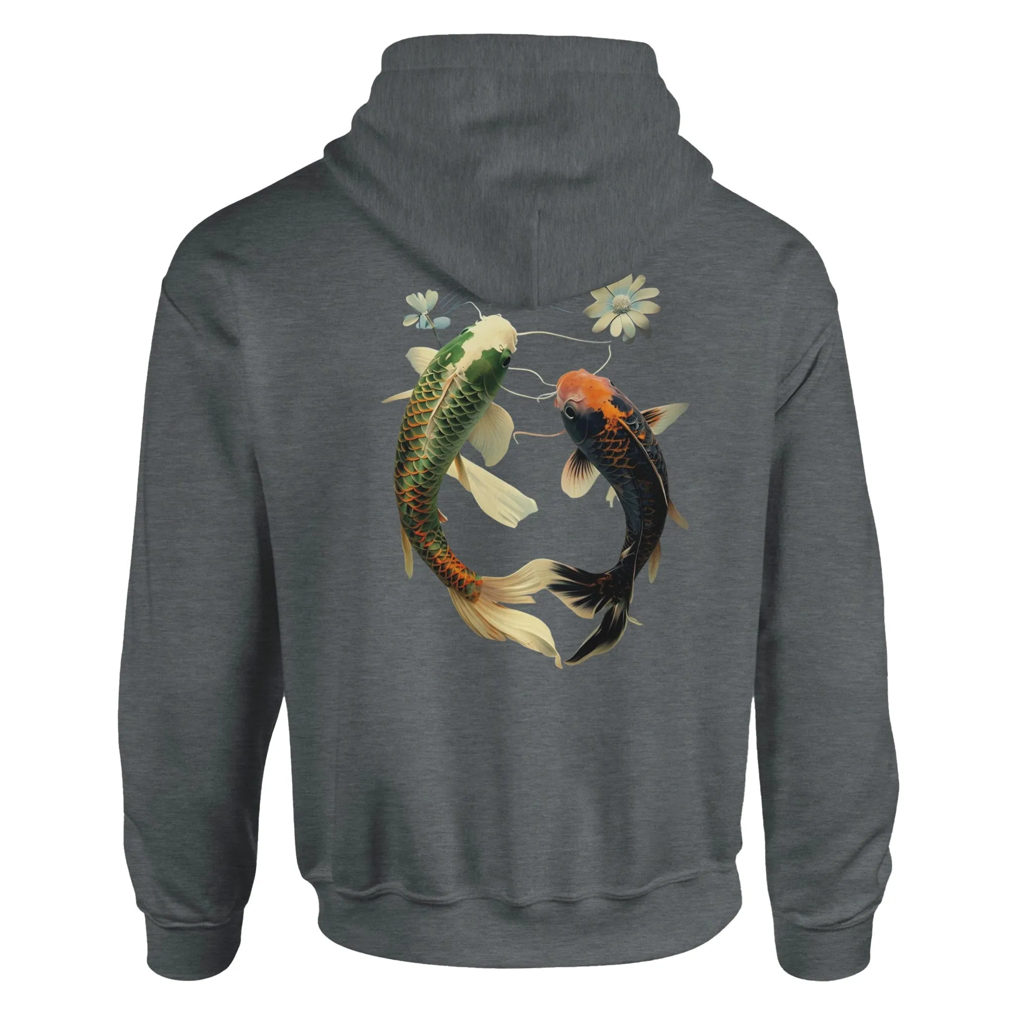 Japanese Koi Fish Couples Hoodie Asian Art Nouveau Floral Pond Nautical Sweater Unisex Top Urban Spring Shirt Japan Tokyo Hooded Sweatshirt