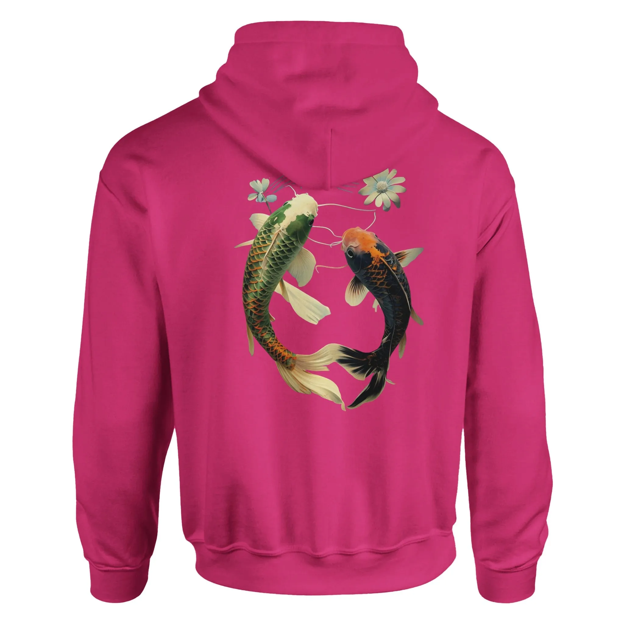 Japanese Koi Fish Couples Hoodie Asian Art Nouveau Floral Pond Nautical Sweater Unisex Top Urban Spring Shirt Japan Tokyo Hooded Sweatshirt