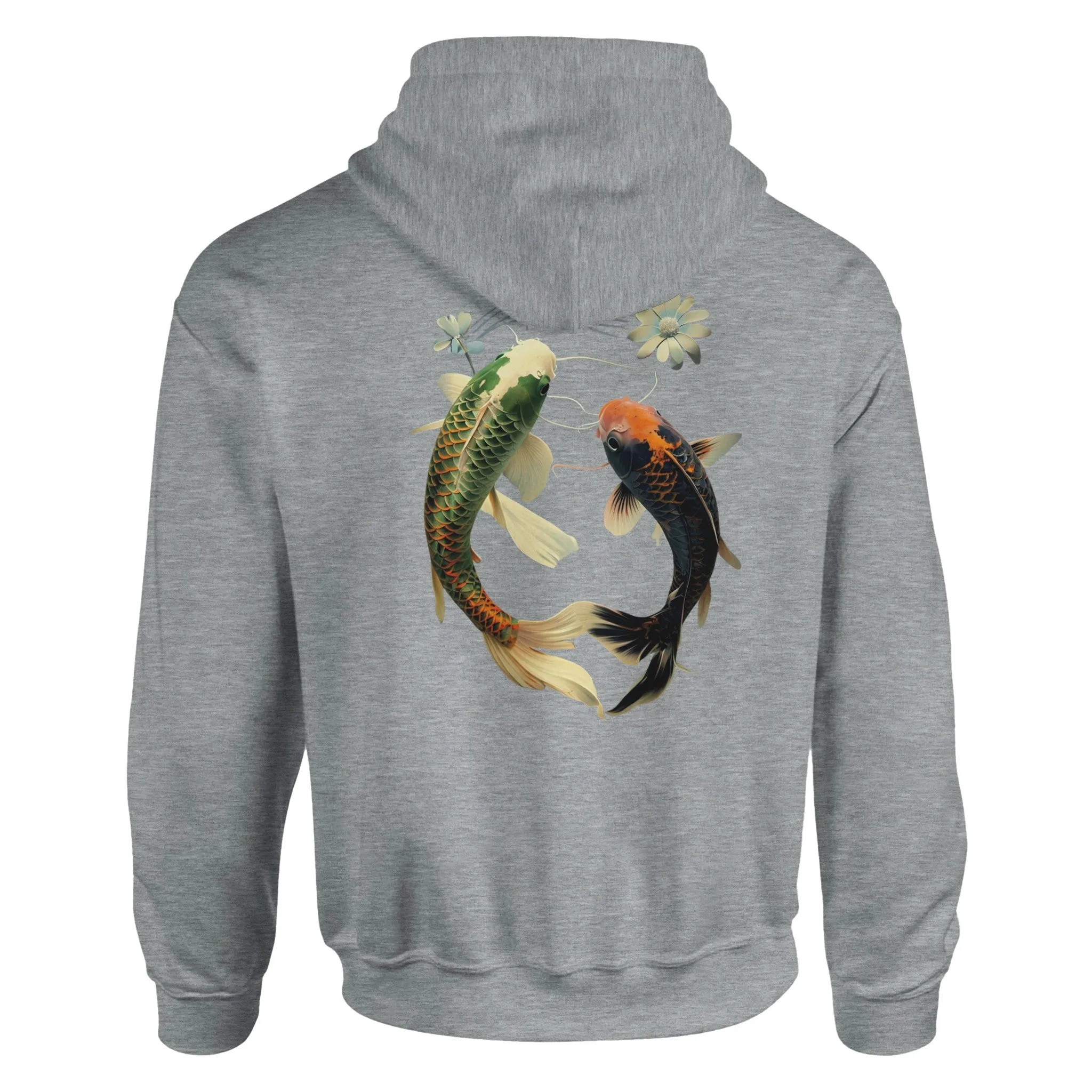 Japanese Koi Fish Couples Hoodie Asian Art Nouveau Floral Pond Nautical Sweater Unisex Top Urban Spring Shirt Japan Tokyo Hooded Sweatshirt