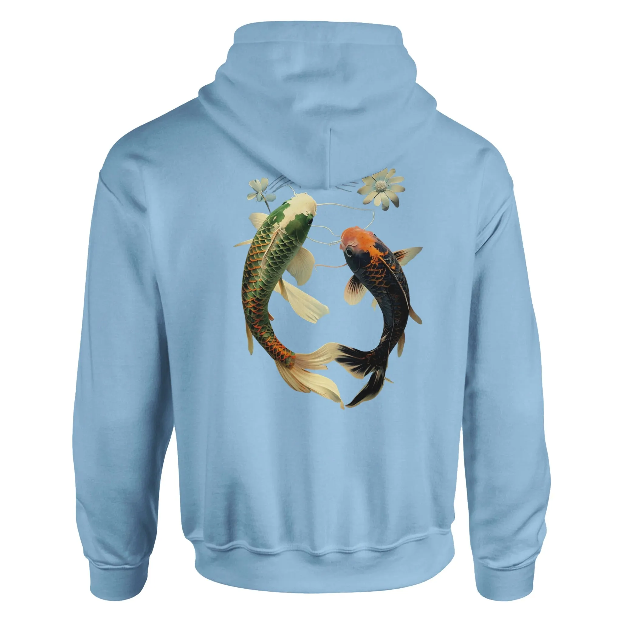 Japanese Koi Fish Couples Hoodie Asian Art Nouveau Floral Pond Nautical Sweater Unisex Top Urban Spring Shirt Japan Tokyo Hooded Sweatshirt